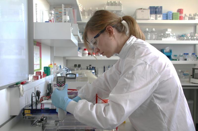 Scientist in a white lab coat 