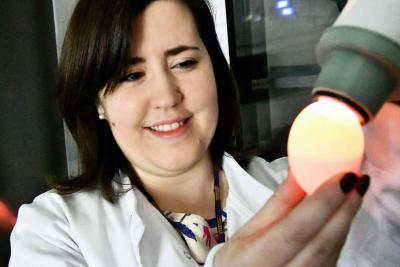 Dr Erica Bickerton egg candling