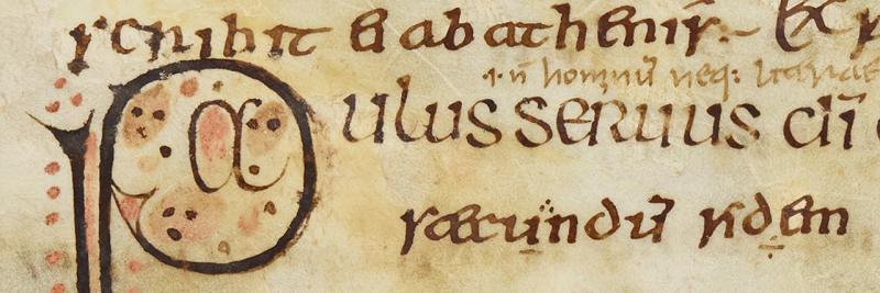 Cambridge, Trinity College, MS B.10.5, fol. 62v, the Epistles of St Paul, Ireland/Northumbria, 700–800 CE. Reproduced with kind permission of the Master and Fellows of Trinity College Cambridge