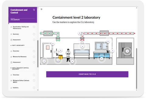 Screenshot from Containment and Control eLearning